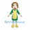 Woman Mascot Costume with Green Dress and Yellow Polka Dot Apron