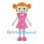 Girl Mascot Costume with Orange Hair Buns and Pink Polka Dot Dress