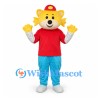 Cat Mascot Costume with Red Shirt and Light Blue Pants