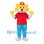 Cat Mascot Costume with Red Shirt and Light Blue Pants