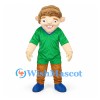 Boy Mascot Costume with Green Shirt and Brown Pants