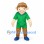 Boy Mascot Costume with Green Shirt and Brown Pants