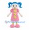 Girl Mascot Costume with Blue Pigtails and Pink Dress