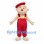 Boy Mascot Costume with Red Overalls and Beret