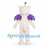 Fantasy Cat Mascot Costume in White with Purple Wings