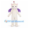Fantasy Cat Mascot Costume in White with Purple Wings
