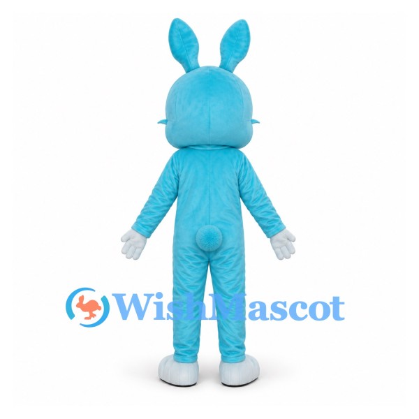 Rabbit Mascot Costume in Turquoise with Cream Belly