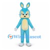 Rabbit Mascot Costume in Turquoise with Cream Belly