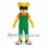 Raccoon Mascot Costume in Yellow with Green Overalls