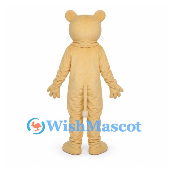 Bear Mascot Costume in Beige with Rounded Ears