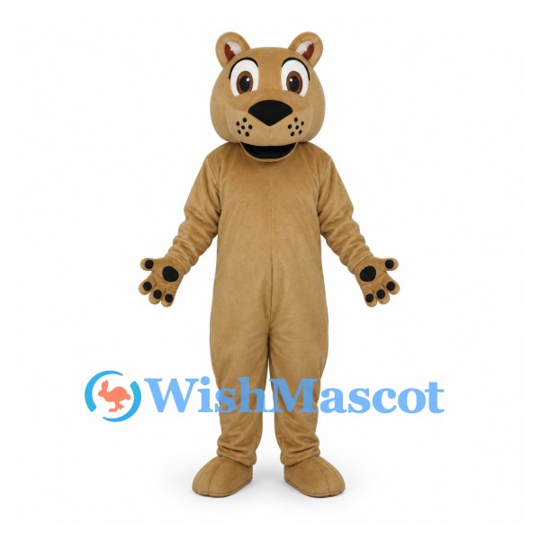 Bear Mascot Costume in Tan with Black Paw Pads