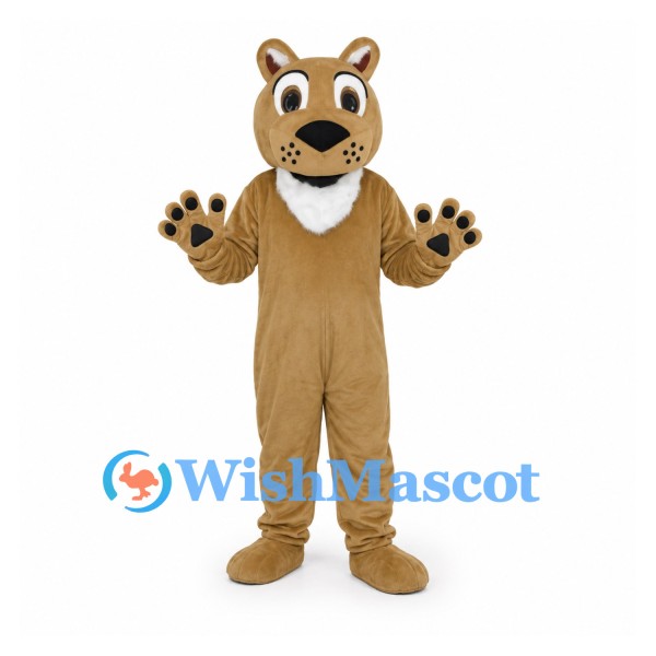Bear Mascot Costume in Tan with White Chest Patch