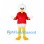 Bird Mascot Costume with Red Jacket and Yellow Legs