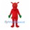 Dragon Mascot Costume in Red with Green Spines and Hands