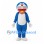 Robot Cat Mascot Costume in Blue with White Belly and Red Collar