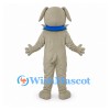 Dog Mascot Costume in Gray with Blue Spiked Collar