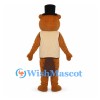Beaver Mascot Costume with Black Top Hat and Tan Vest