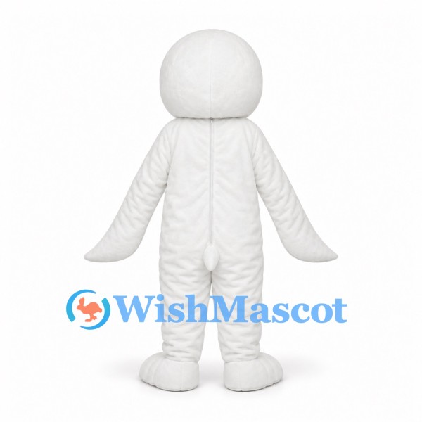 Seal Mascot Costume in White with Flipper Arms