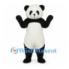 Panda Mascot Costume in Black and White with Textured Belly