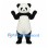 Panda Mascot Costume in Black and White with Textured Belly
