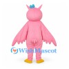 Owl Mascot Costume in Pink with Gray Eye Rings
