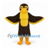 Bird Mascot Costume in Brown with Yellow Wing Trim