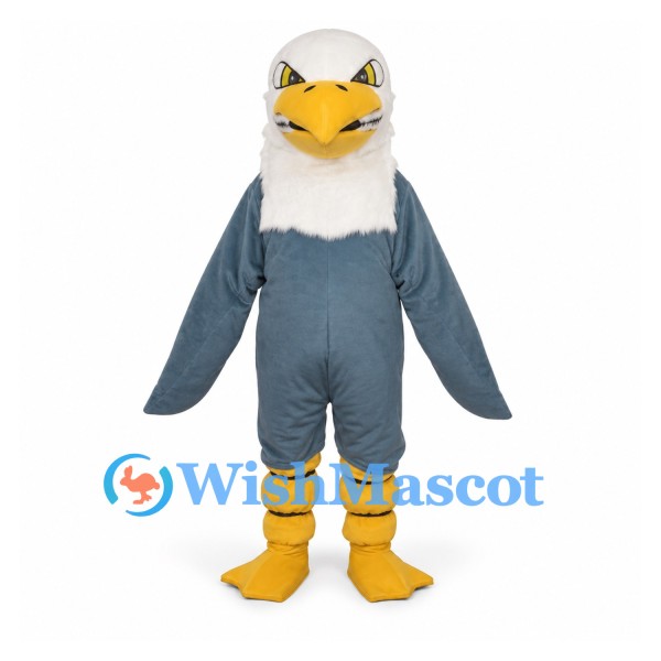 Eagle Mascot Costume with White Head and Gray Wings
