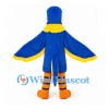 Parrot Mascot Costume in Blue with Yellow Chest and White Face