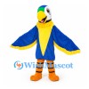 Parrot Mascot Costume in Blue with Yellow Chest and White Face