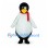 Penguin Mascot Costume with Rounded Belly and Red Scarf