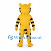 Tiger Mascot Costume in Yellow with White Belly and Black Stripes