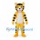 Tiger Mascot Costume in Yellow with White Belly and Black Stripes
