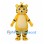 Tiger Mascot Costume in Yellow with Rounded Striped Belly