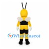 Bee Mascot Costume with Yellow and Black Body and Tall Antennae