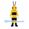 Bee Mascot Costume with Yellow and Black Body and Tall Antennae