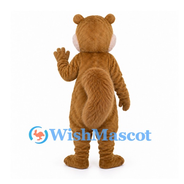 Squirrel Mascot Costume in Brown with Large Curled Tail