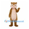 Squirrel Mascot Costume in Brown with Large Curled Tail