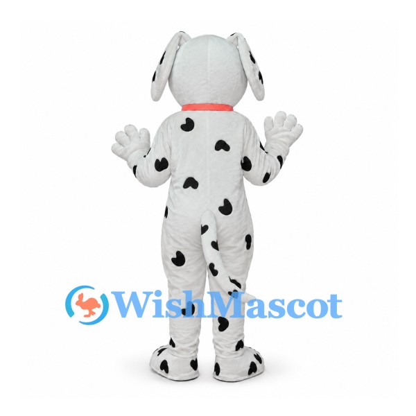 Dalmatian Dog Mascot Costume with Red Collar and Black Spots