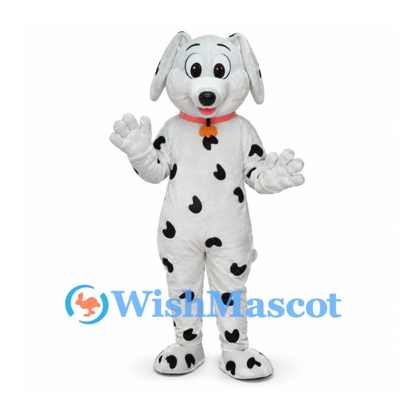 Dalmatian Dog Mascot Costume with Red Collar and Black Spots