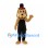 Dog Mascot Costume with Black Overalls and Top Hat