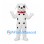 Dalmatian Dog Mascot Costume with Round Black Spots and Red Collar