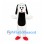 Dog Mascot Costume in White with Black Belly and Red Feet