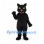 Cat Mascot Costume in Black with Long Tail and Yellow Eyes
