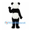 Panda Mascot Costume with Black Eye Patches and White Belly