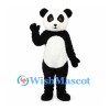 Panda Mascot Costume with Black Eye Patches and White Belly