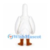 Goose Mascot Costume in White with Long Neck and Brown Feet