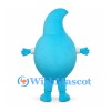 Water Drop Mascot Costume in Blue with Smiling Face
