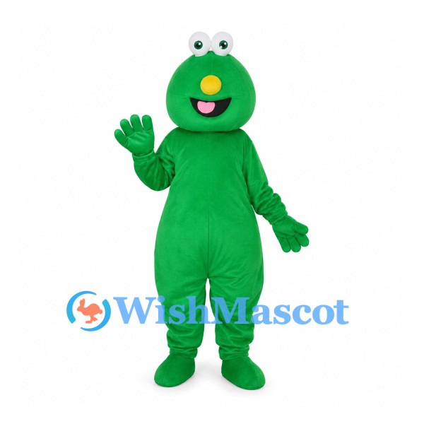 Monster Mascot Costume in Green with Yellow Nose