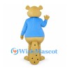 Beaver Mascot Costume with Blue Shirt and Wide Flat Tail