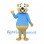 Beaver Mascot Costume with Blue Shirt and Wide Flat Tail